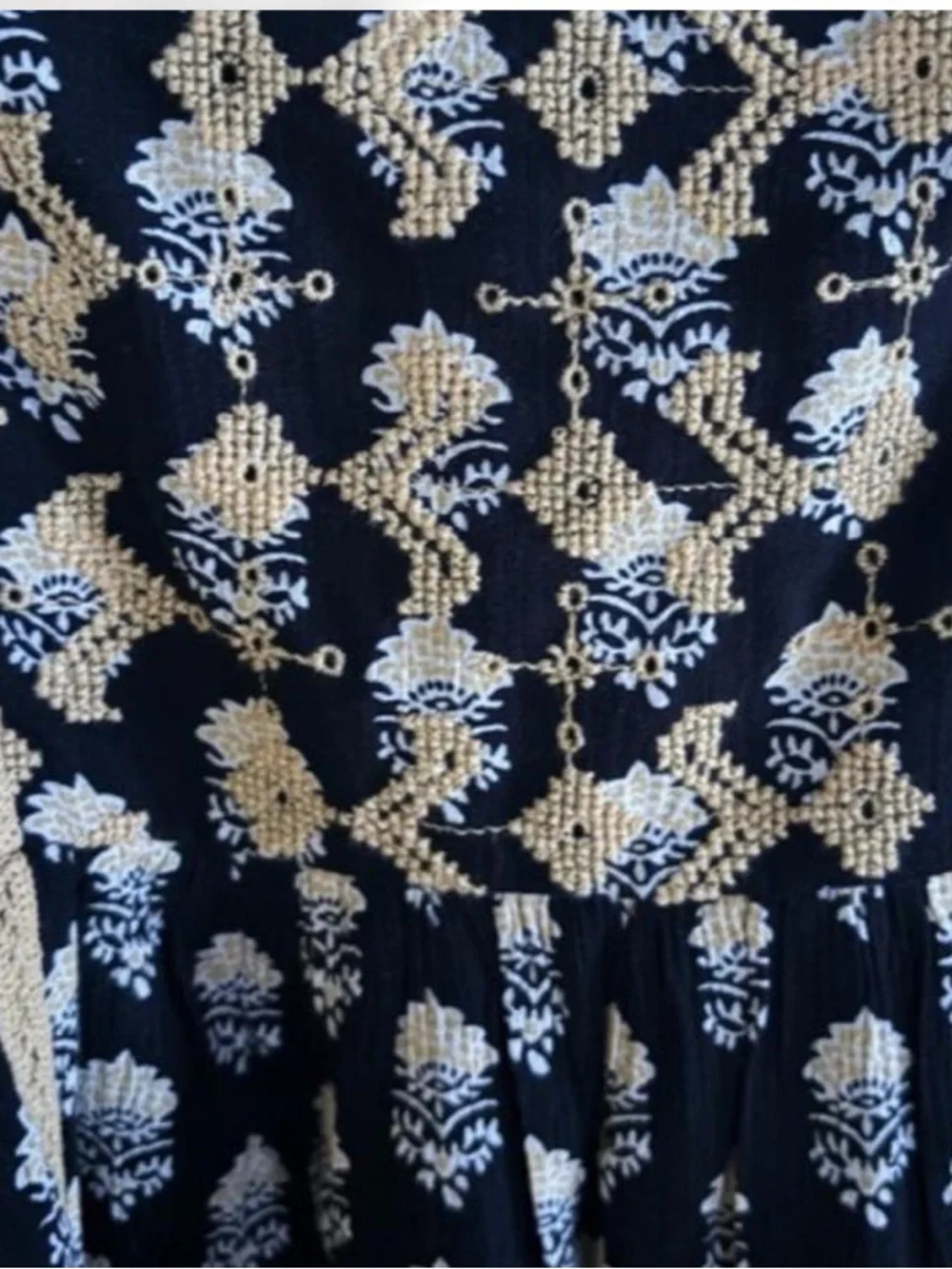 American Eagle Smocked Babydoll Top Floral Cottagecore Peplum Square Neck S - Picture 4 of 5